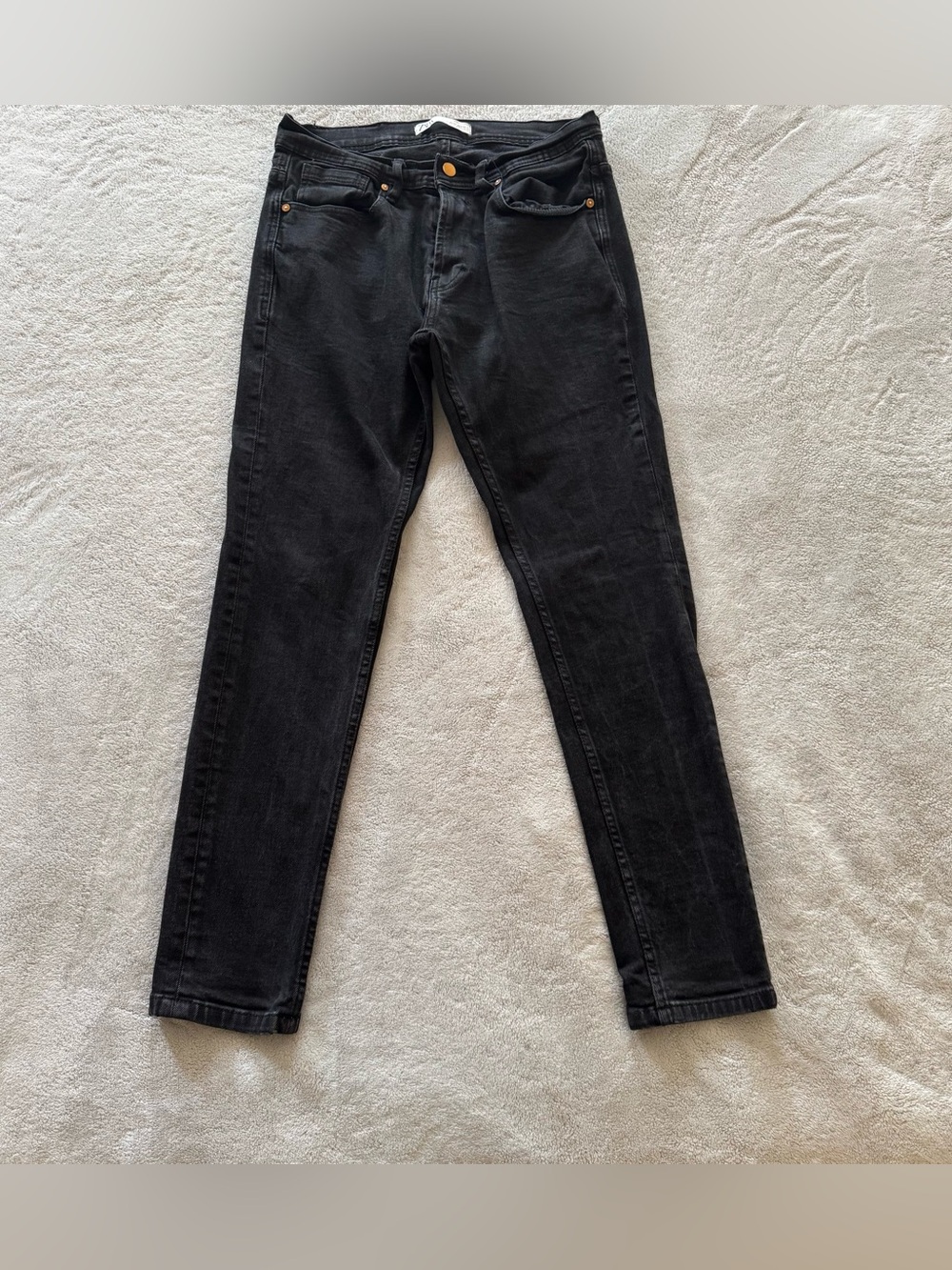 Zara Black Wash Skinny Jeans Men's Size 32 Stretch Denim EU 42 USA 32